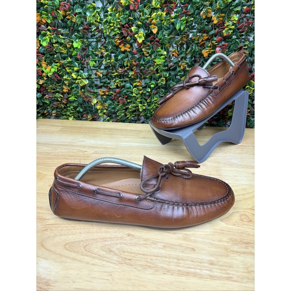 Ralph Lauren Purple Label Tassel Calfskin Driver Loafer Brown 10D 10 Italy Made